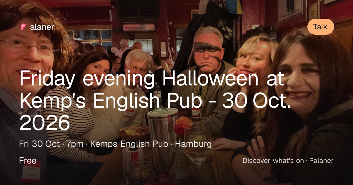 Friday evening Halloween at Kemp's English Pub - 30 Oct. 2026