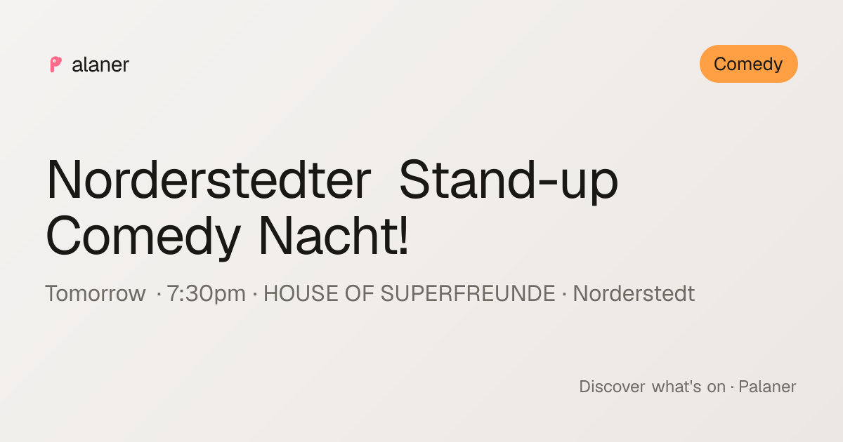 Norderstedter Stand-up Comedy Nacht!