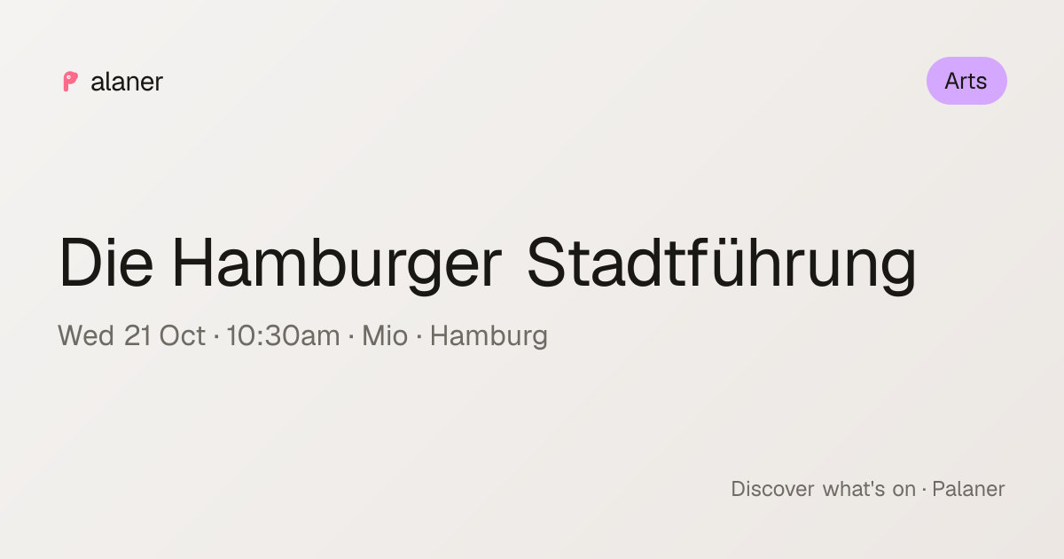 Die Hamburger Stadtführung